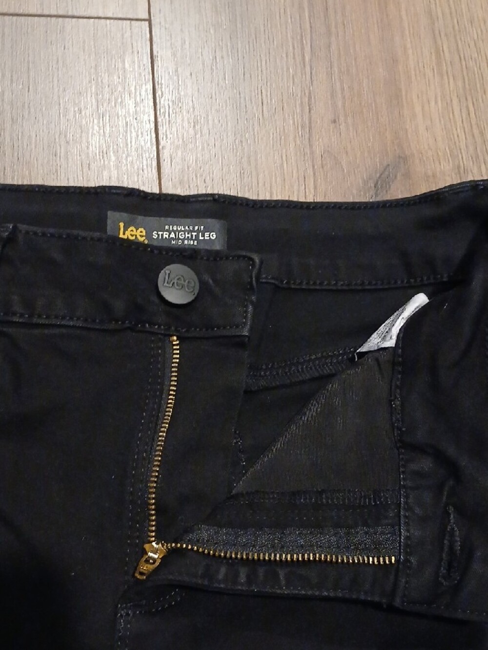 Lee Black Straight-Leg Mid Rise Jeans 10 Medium - Picture 2 of 9